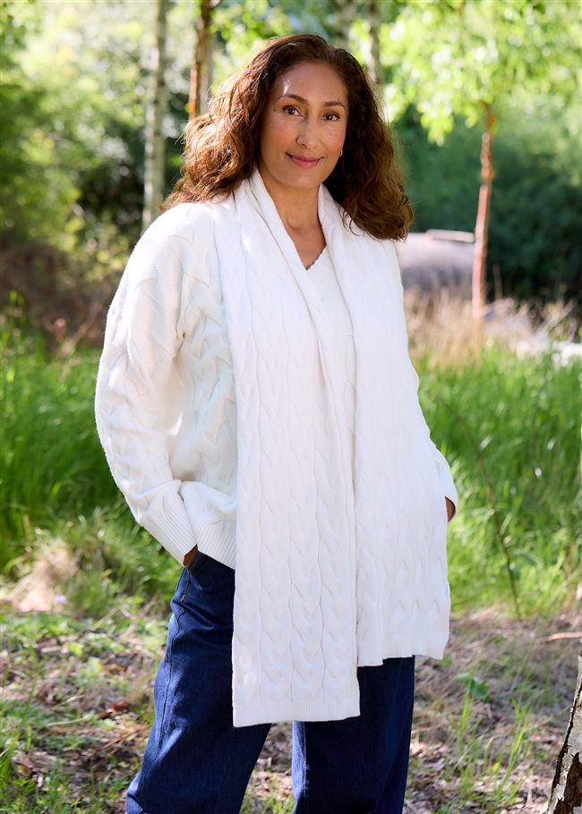 V-Neck Cable Jumper