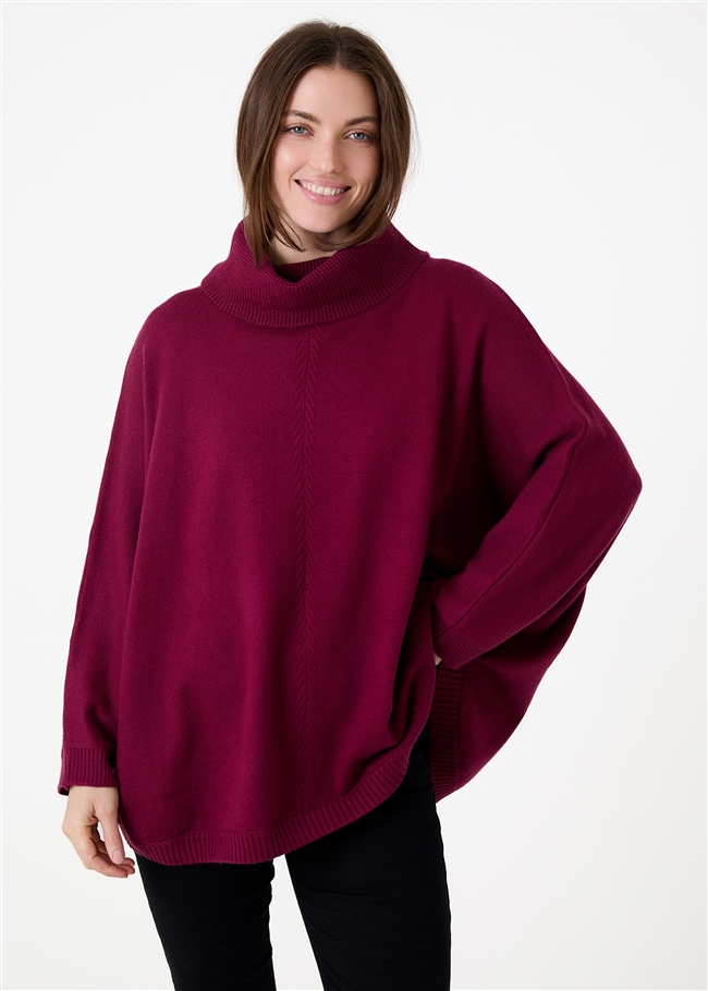 Cashmere Like Mini Cable Roll Neck Jumper