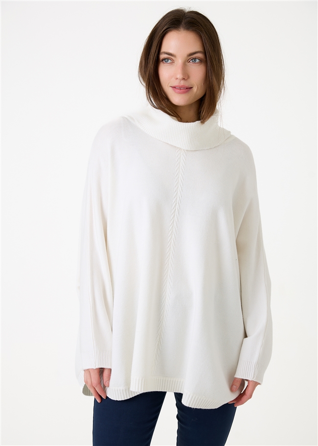 Cashmere Like Mini Cable Roll Neck Jumper