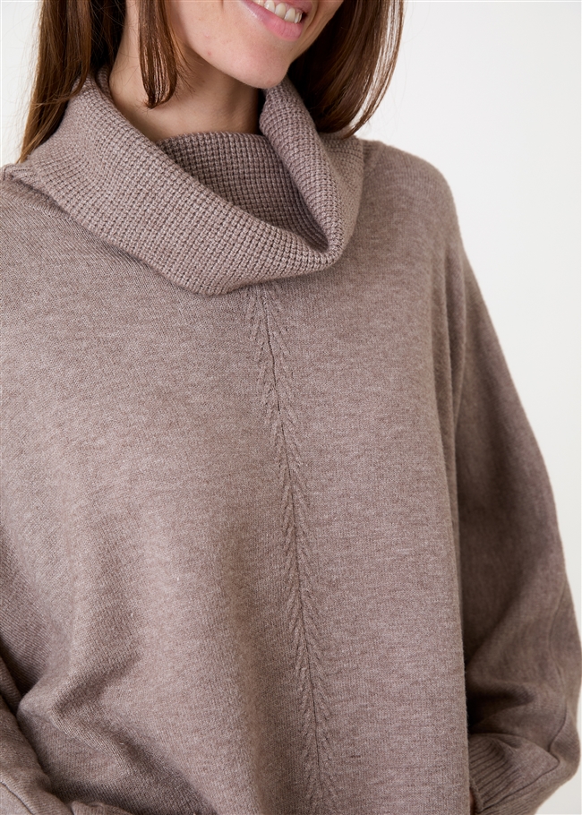 Cashmere Like Mini Cable Roll Neck Jumper