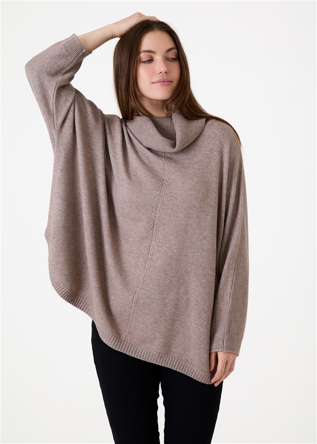 Cashmere Like Mini Cable Roll Neck Jumper