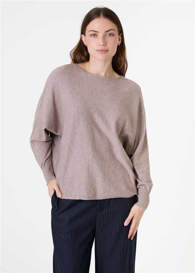 Cashmere Like Lurex Batwing Jumper
