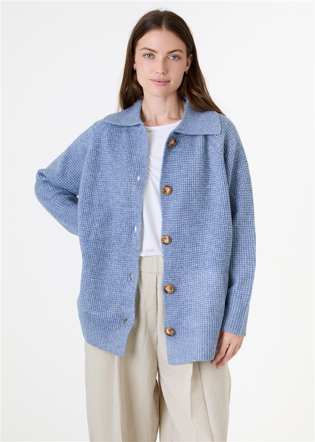 Fisherman Knit Collar Shacket