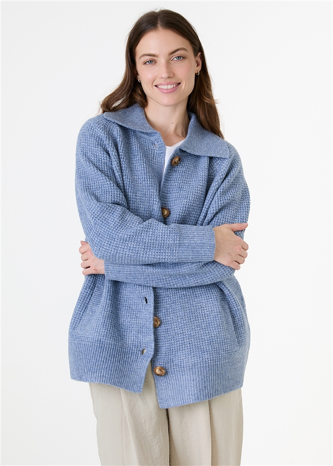 Fisherman Knit Collar Shacket
