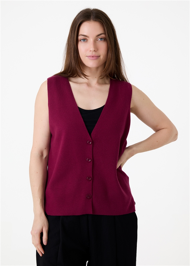 Cashmere Like Button Through Waistcoat