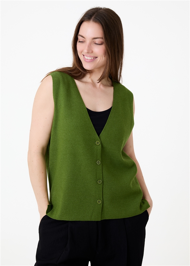 Cashmere Like Button Through Waistcoat