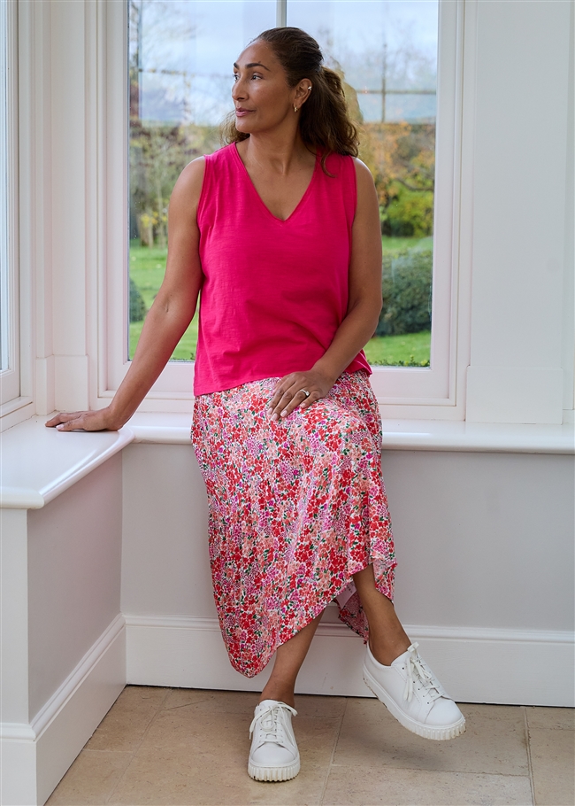 Ditsy Cluster Single Tier Skirt