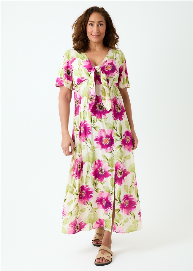 Big Blossom Bust Tie Dress