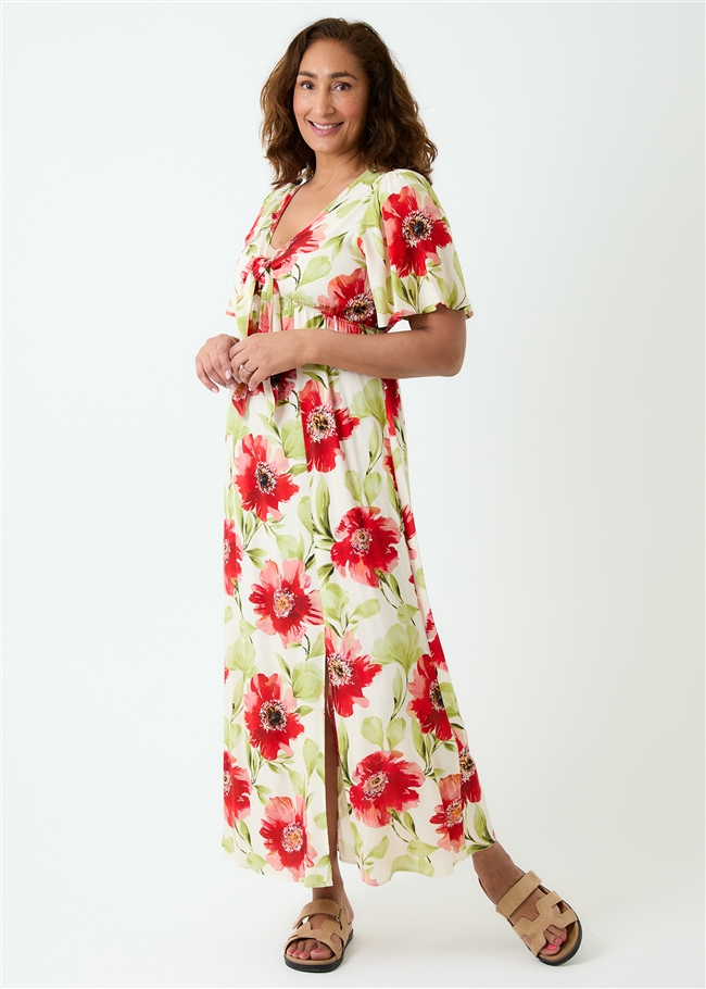 Big Blossom Bust Tie Dress