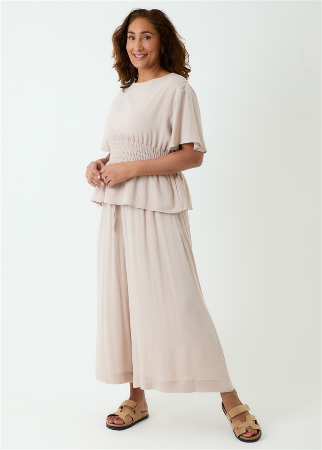 Viscose Crepe Elastic Waist Culottes