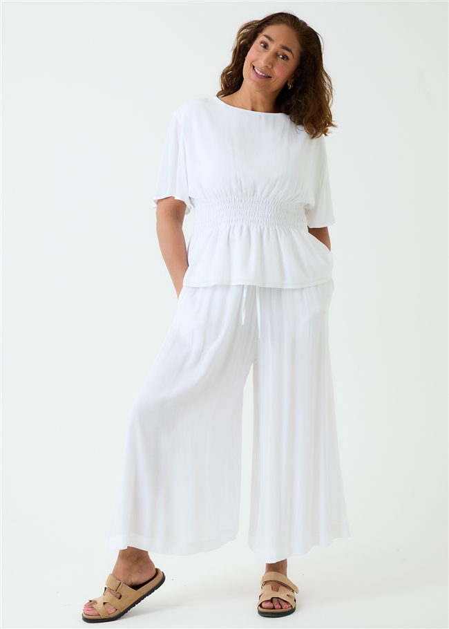 Viscose Crepe Elastic Waist Culottes