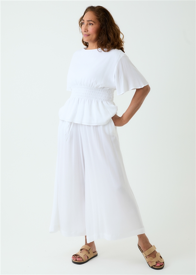 Viscose Crepe Elastic Waist Culottes