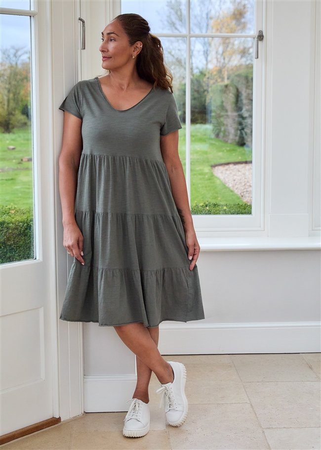 Slub Jersey Tiered Sun Dress