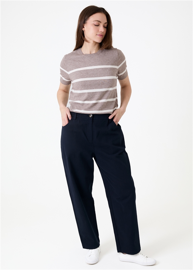 Stripe Crew Neck Short Sleeve Jumper