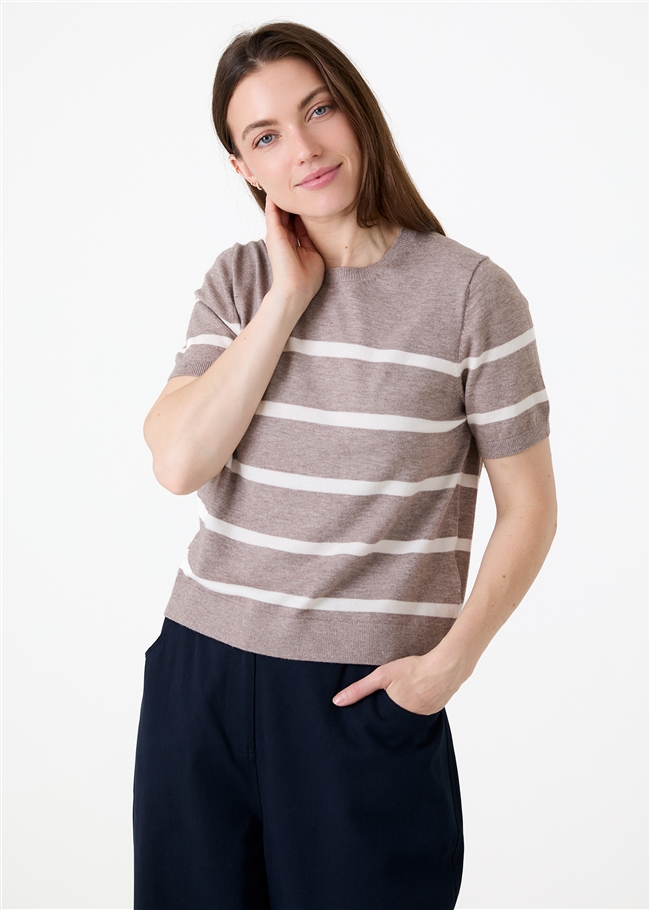 Stripe Crew Neck Short Sleeve Jumper