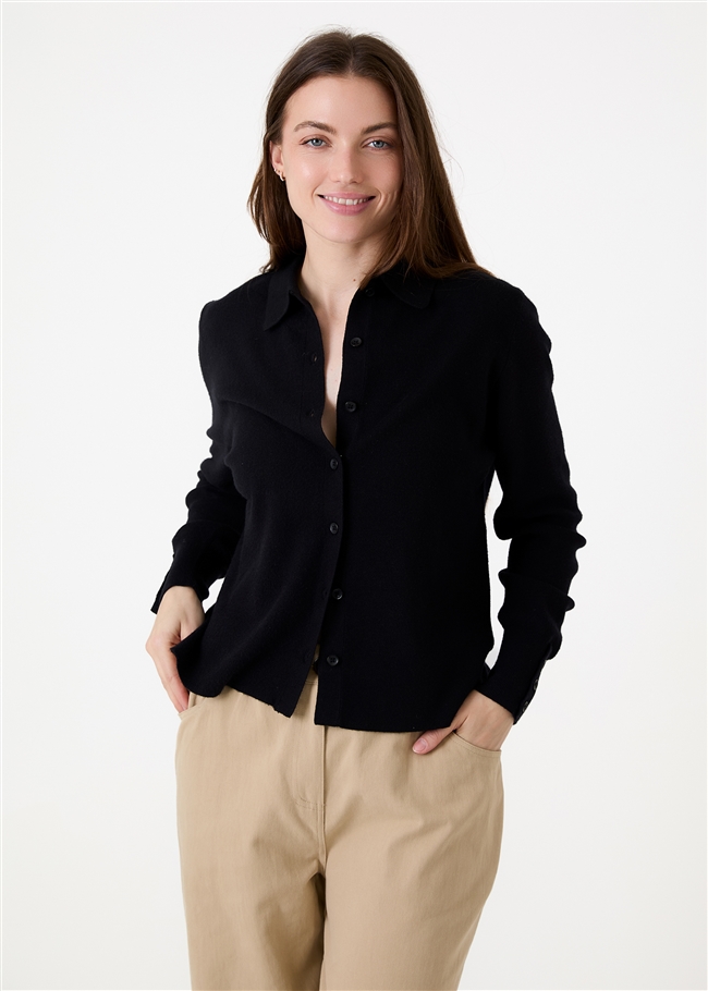 Cashmere Like Knitted Shirt