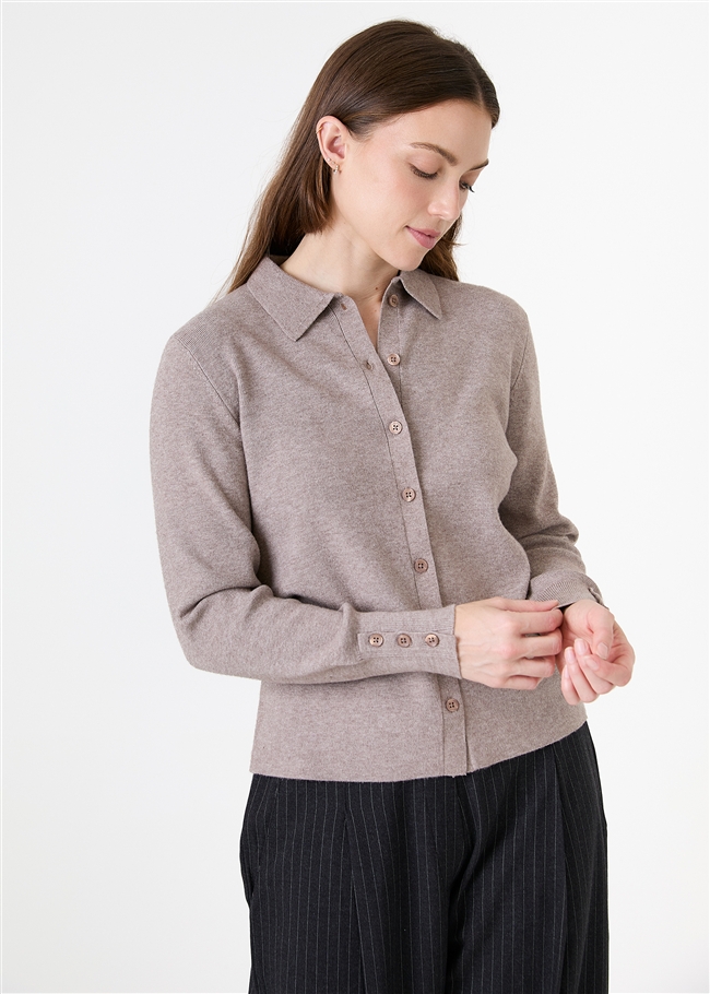 Cashmere Like Knitted Shirt