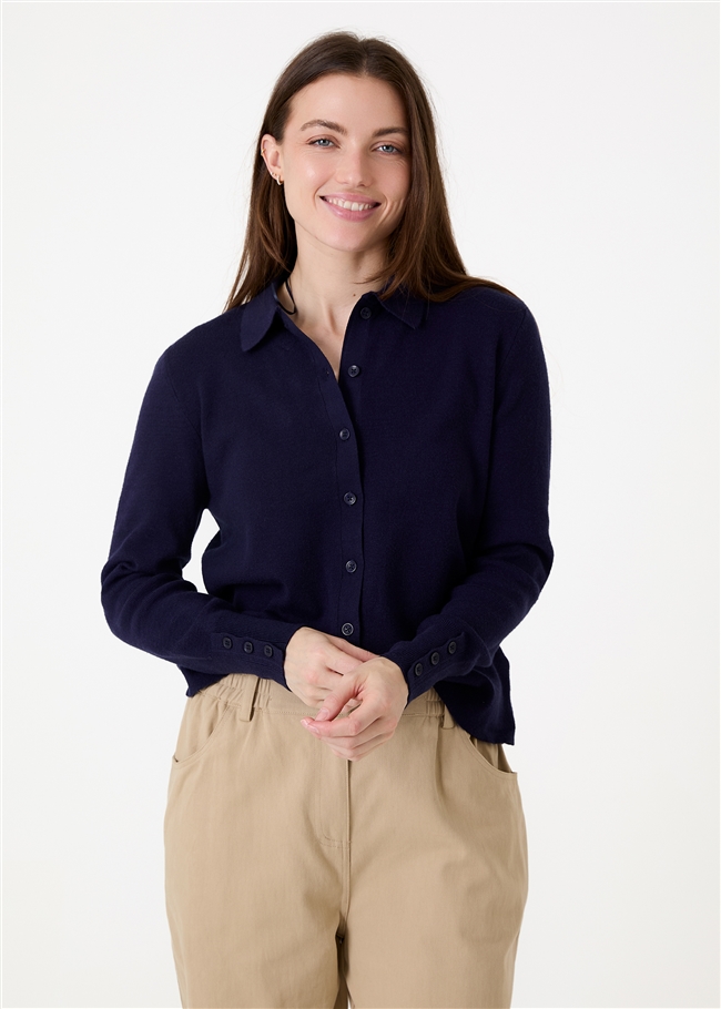 Cashmere Like Knitted Shirt
