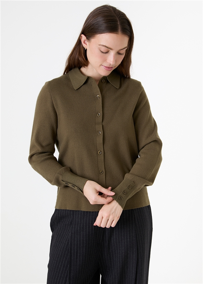 Cashmere Like Knitted Shirt