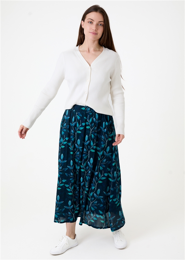 Cashmere Like Varied Rib Fitted Cardigan