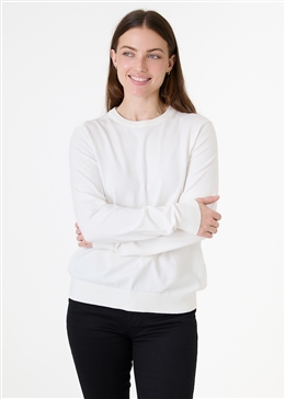 Cashmere Like C/Nk L/Sleeve Jumper - Ivory - front view
