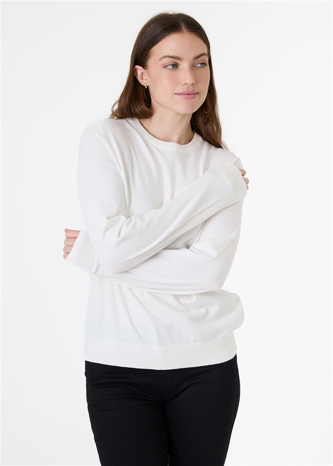 Fitted Crew Neck Long Sleeve Jumper
