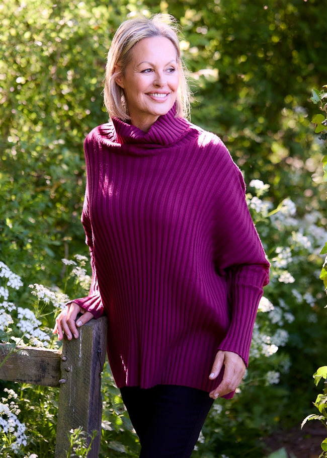 Chunky Rib Roll Neck Jumper