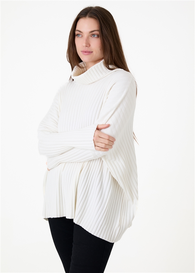 Chunky Rib Roll Neck Jumper