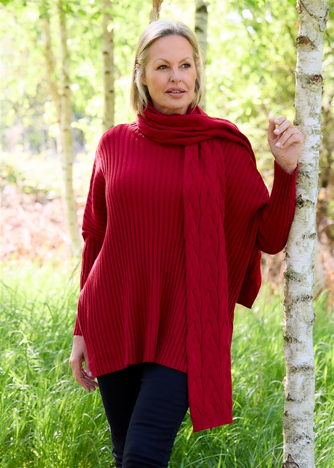 Chunky Rib Roll Neck Jumper