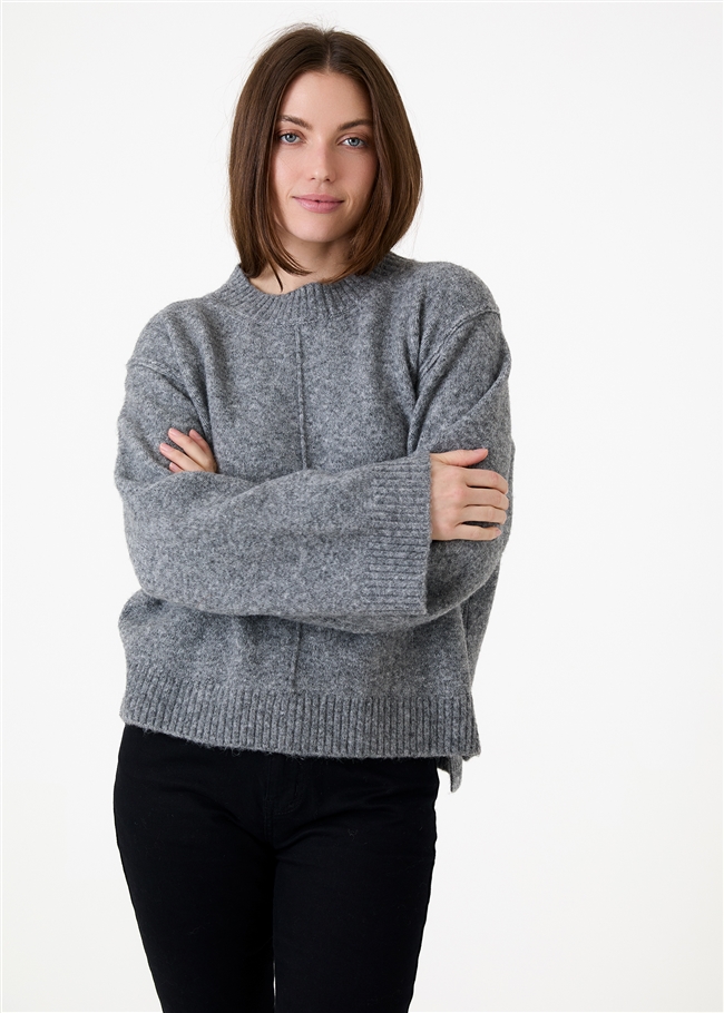 Crew Neck Seam Detail Jumper