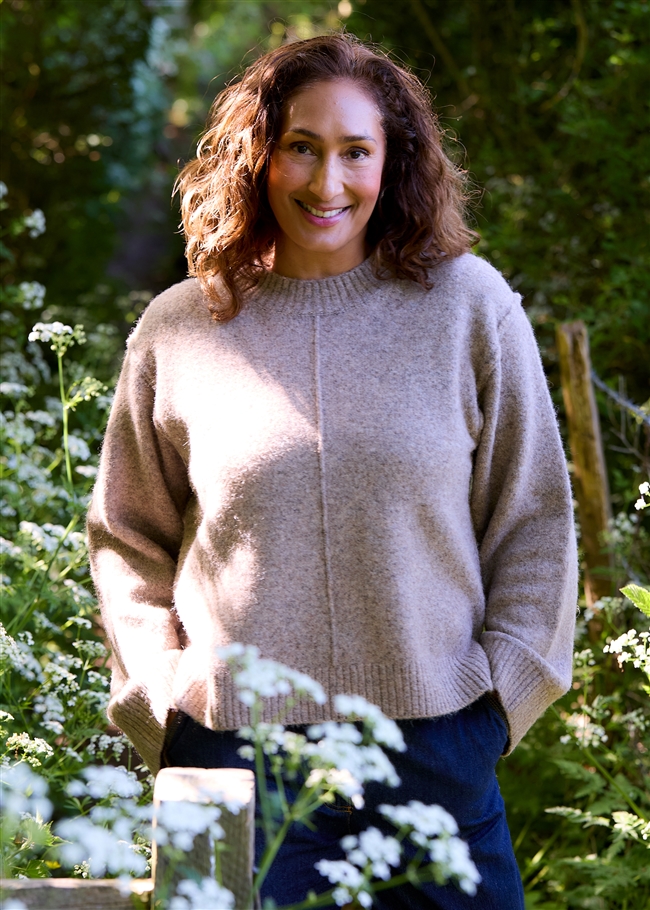 Crew Neck Seam Detail Jumper