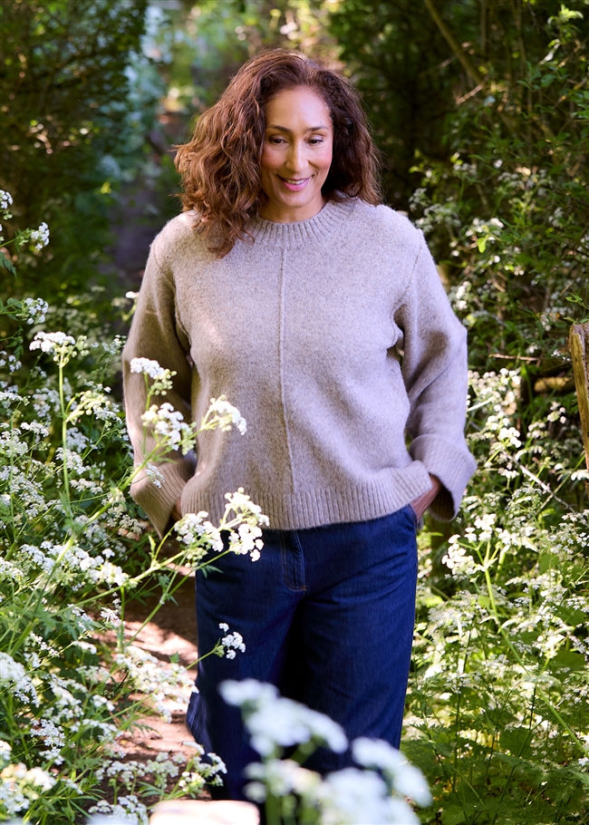 Crew Neck Seam Detail Jumper