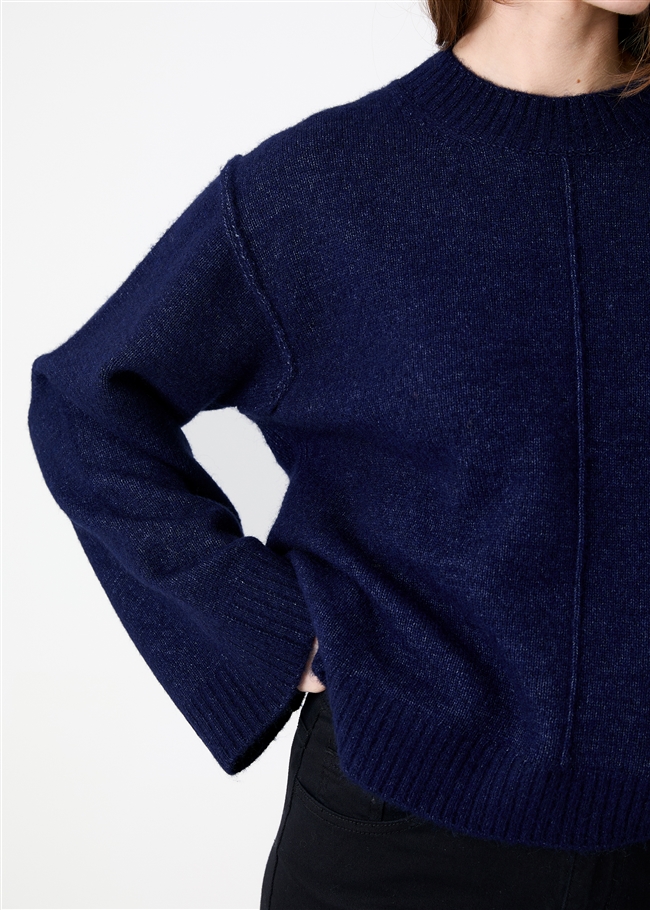 Crew Neck Seam Detail Jumper