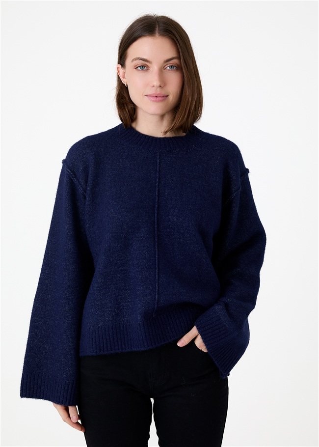 Crew Neck Seam Detail Jumper