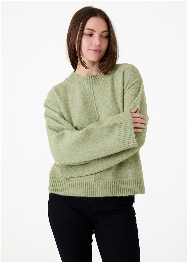 Crew Neck Seam Detail Jumper
