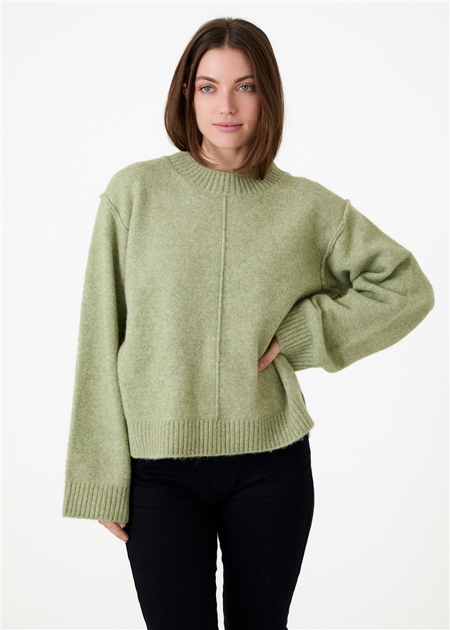 Crew Neck Seam Detail Jumper