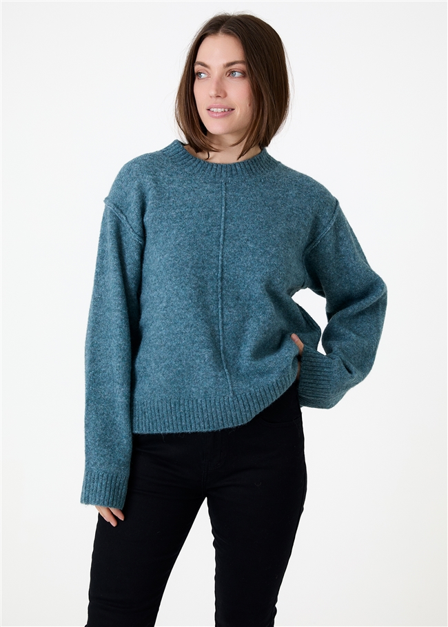 Crew Neck Seam Detail Jumper