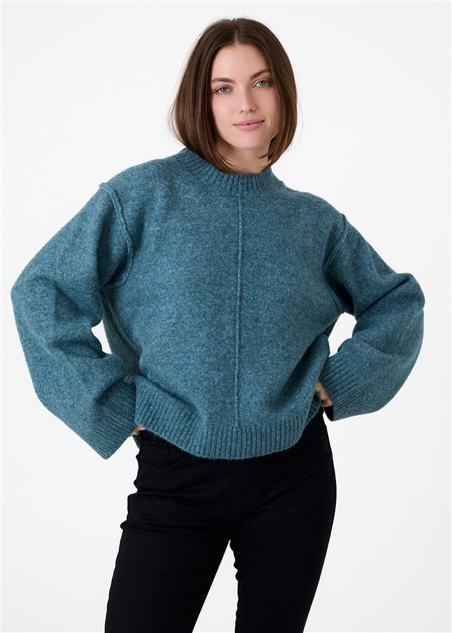 Crew Neck Seam Detail Jumper