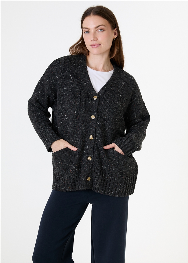 Soft Nep V-Neck Cardigan