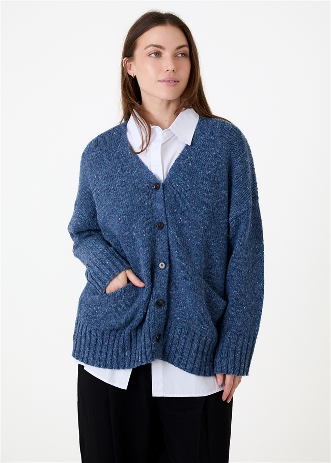Soft Nep V-Neck Cardigan