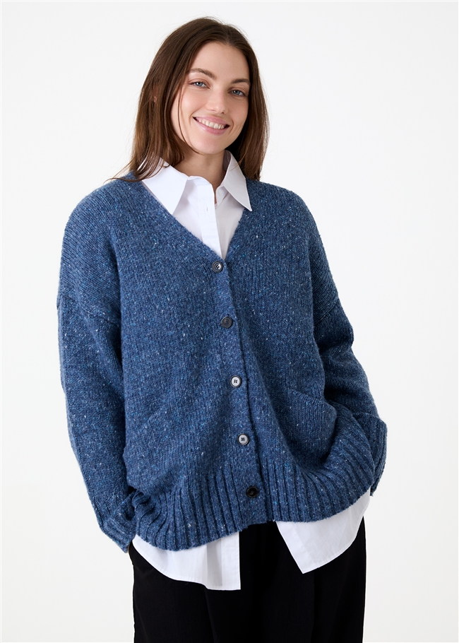 Soft Nep V-Neck Cardigan