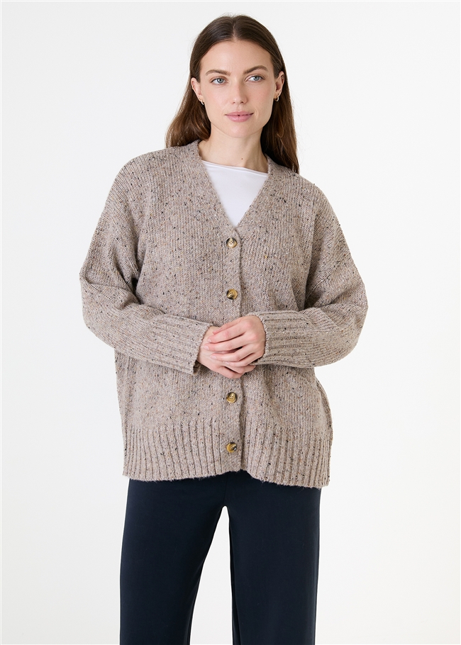 Soft Nep V-Neck Cardigan