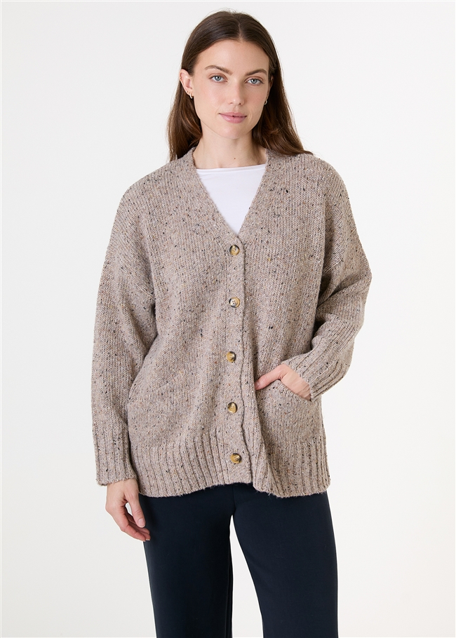 Soft Nep V-Neck Cardigan