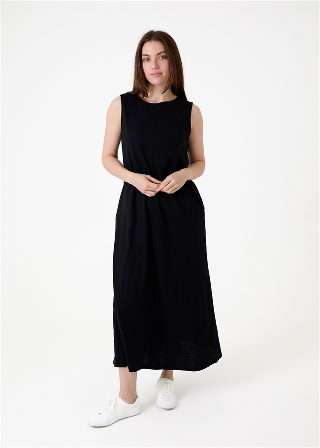 Slub Jersey A-Line Maxi Dress