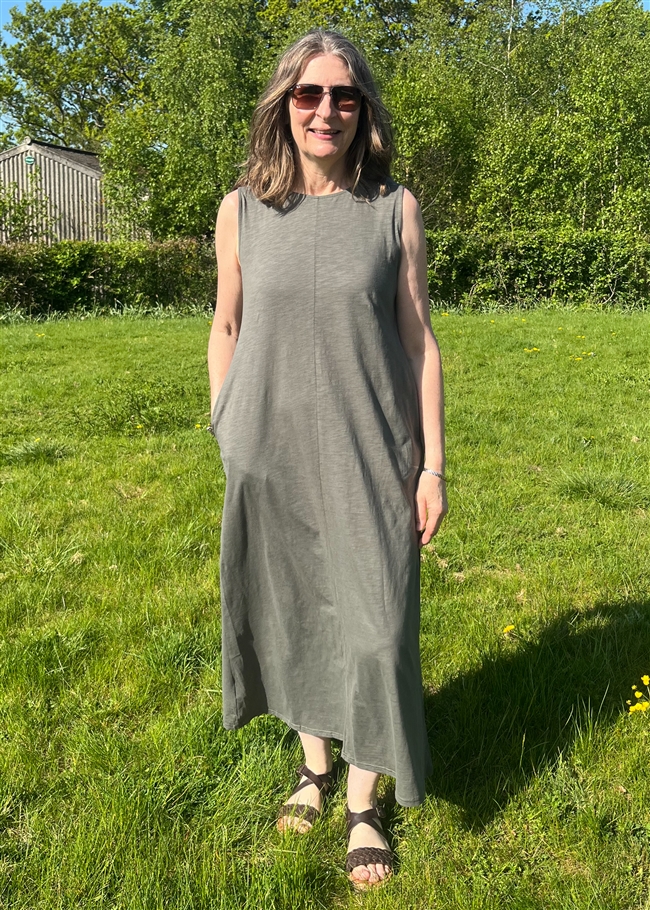 Slub Jersey A-Line Maxi Dress