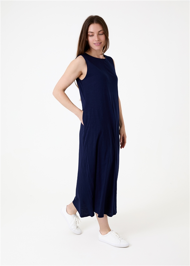 Slub Jersey A-Line Maxi Dress