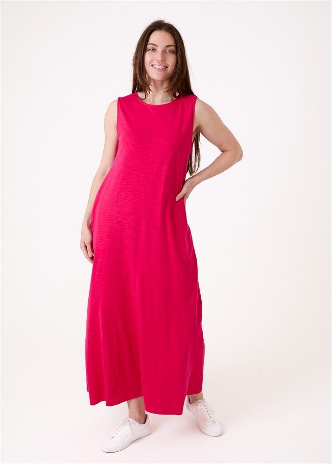 Slub Jersey A-Line Maxi Dress