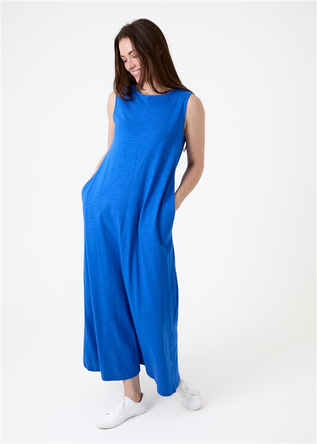 Slub Jersey A-Line Maxi Dress