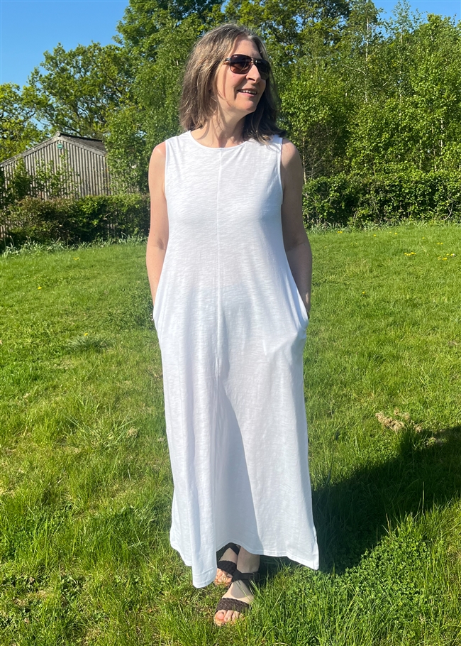 Slub Jersey A-Line Maxi Dress