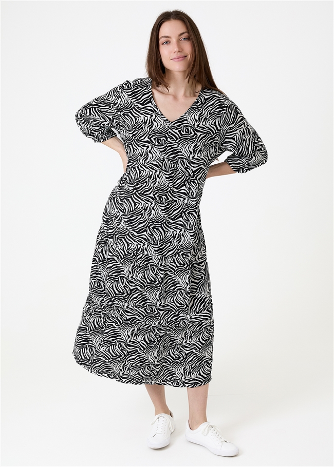 Mini Zebra Tiered Dress
